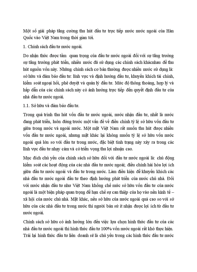 Một số giải pháp tăng cường thu hút đầu tư trực tiếp nước nước ngoài của Hàn Quốc vào Việt Nam trong thời gian tới