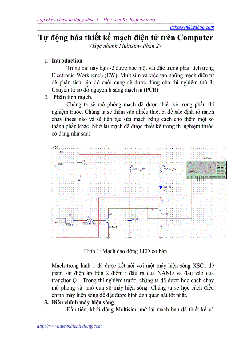 Tự động hóa thiết kế mạch điện tử trên Computer