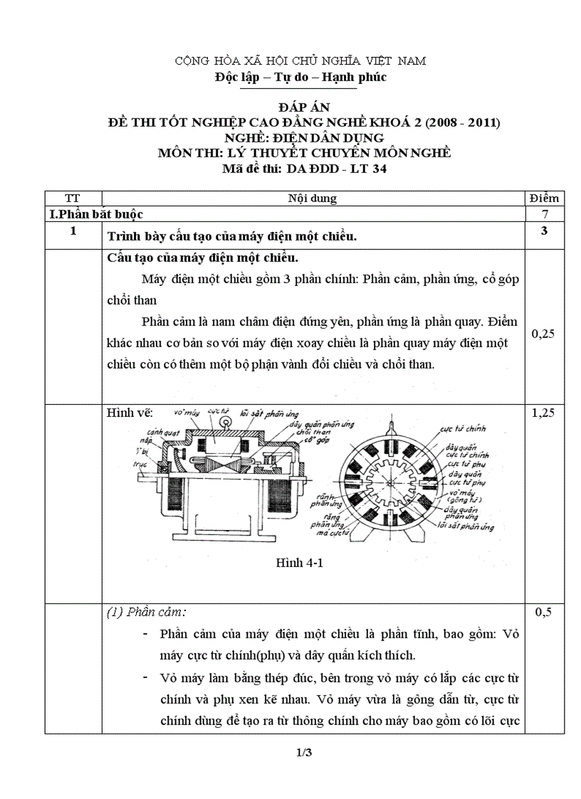 Đề thi tốt nghiệp cao đẳng nghề khóa 2 2008 2011 lý thuyết điện dân dụng lt34