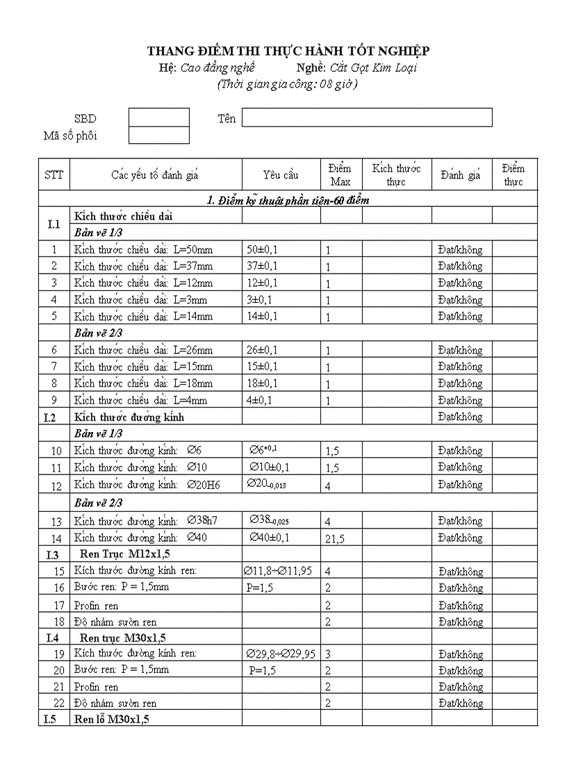 Đề thi cắt gọt kim loại 2 1