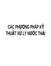 Các phương pháp kỹ thuật xử lý nước thải