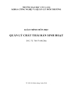 Giáo trình môn quản lí chất thải rắn sinh hoạt