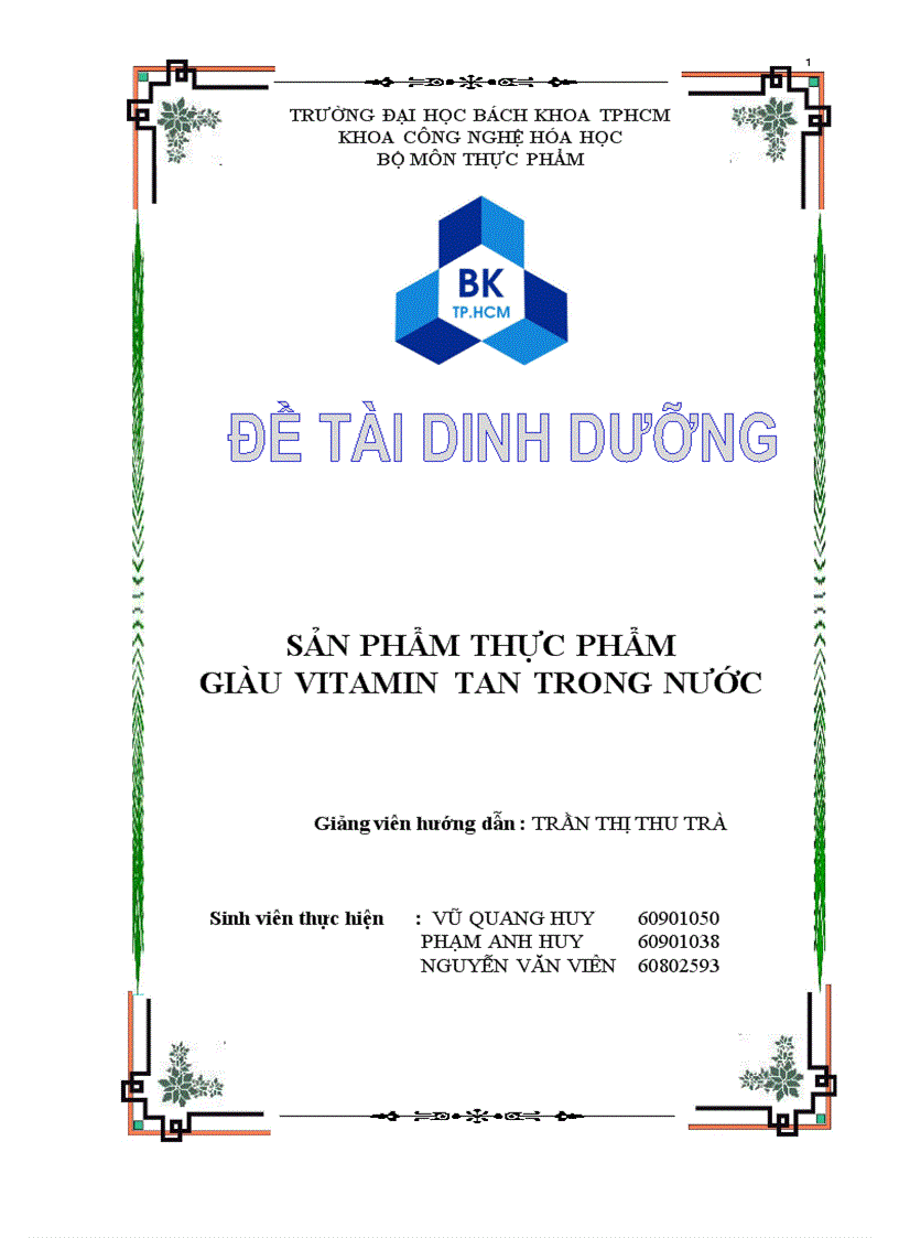 Thực phẩm giàu vit tan trong nước