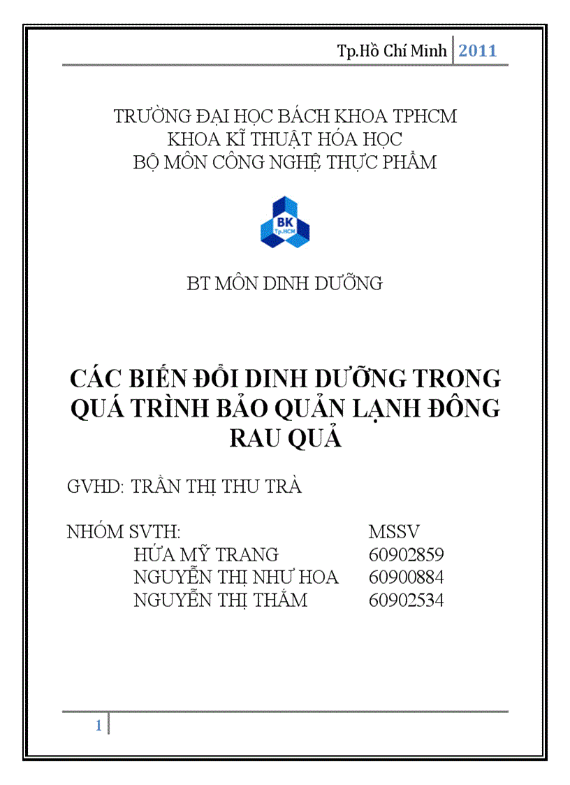 Lạnh đông rau quả