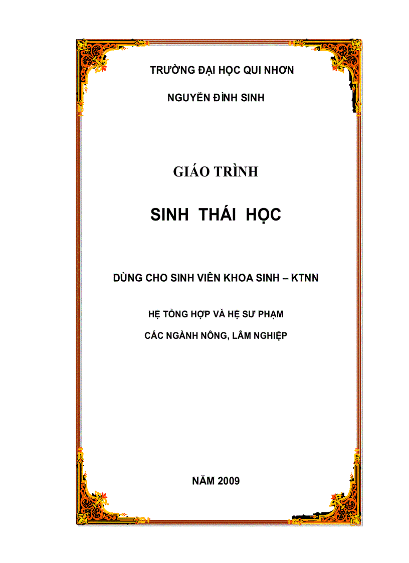 Giáo trình sinh thái học