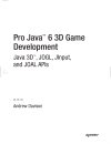 Pro Java 6 3D Game Development Java 3D JOGL JInput and JOAL APIs