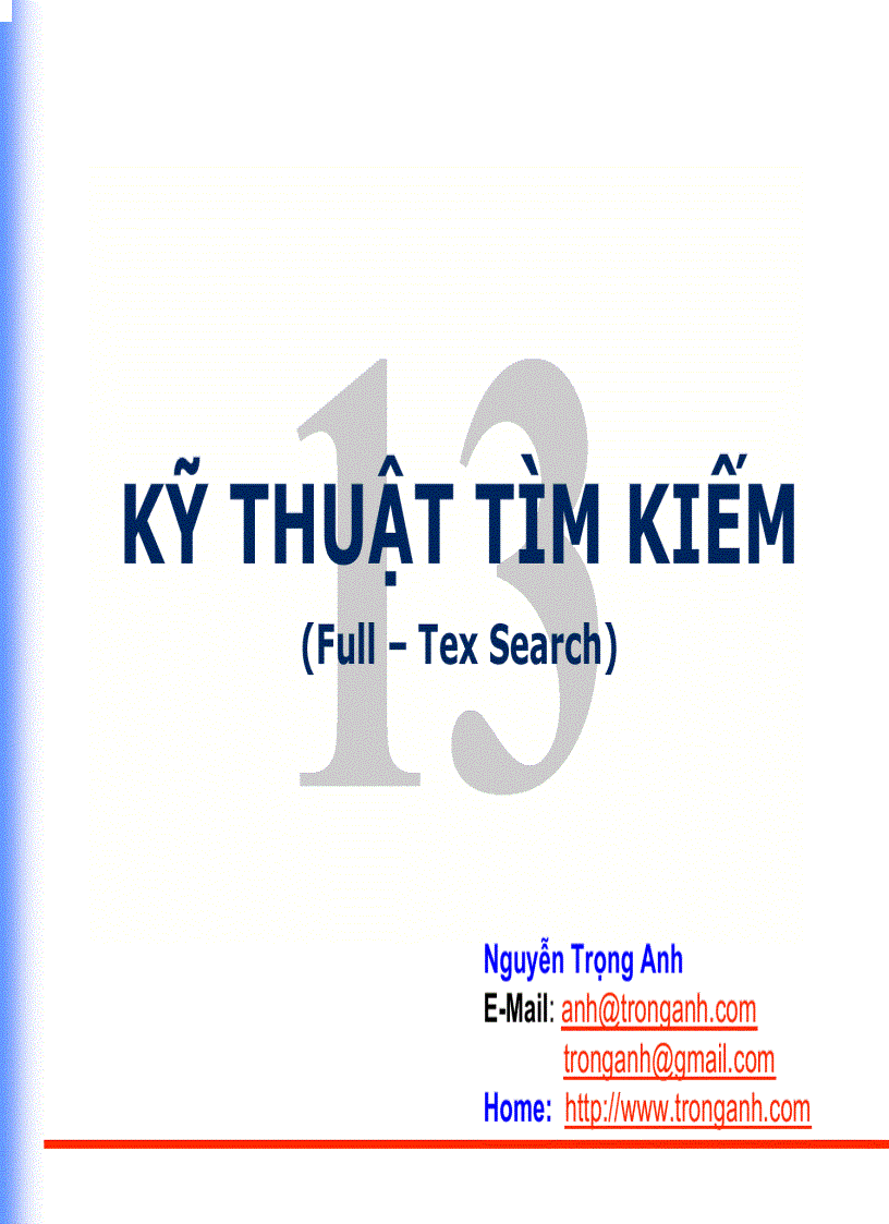 KỸTHUẬT TÌM KIẾM Full Tex Search