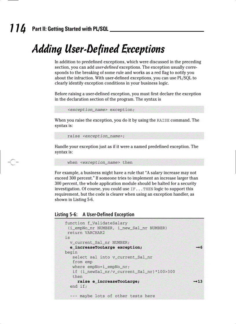 Adding User Defined Exceptions