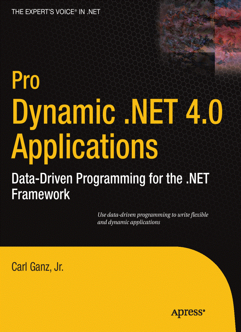 Pro Dynamic NET 4 0 Applications Data Driven Programming for the NET Framework