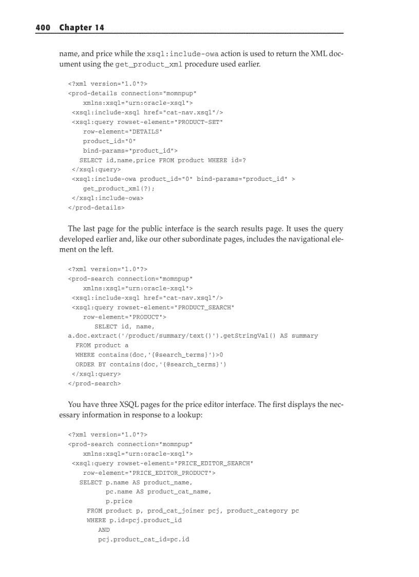 Building XSQL Web Applications