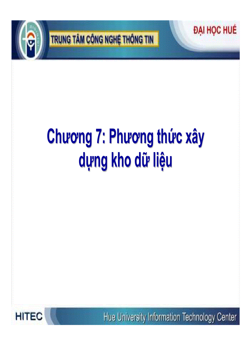 Phương thức xây dựng kho dữ liệu