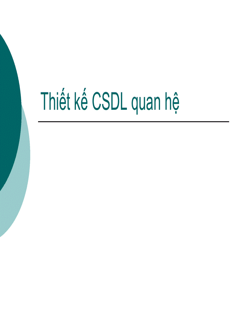 Thiết kế CSDL quan hệ