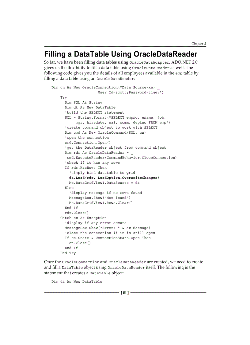 Retrieving Data from Oracle Using ODP NET