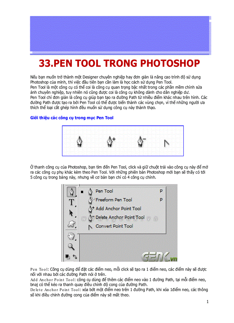 Pen tool trong photoshop
