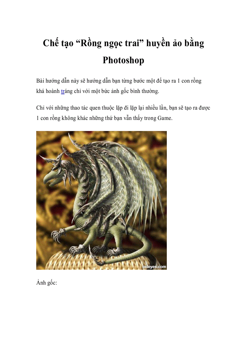 Chế tạo Rồng ngọc trai huyền ảo bằng Photoshop