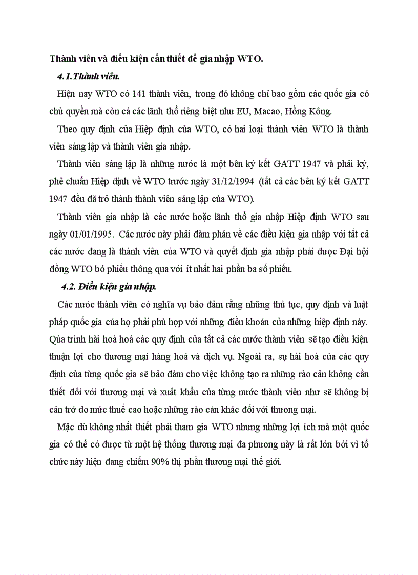 Thành viên và điều kiện cần thiết để gia nhập WTO
