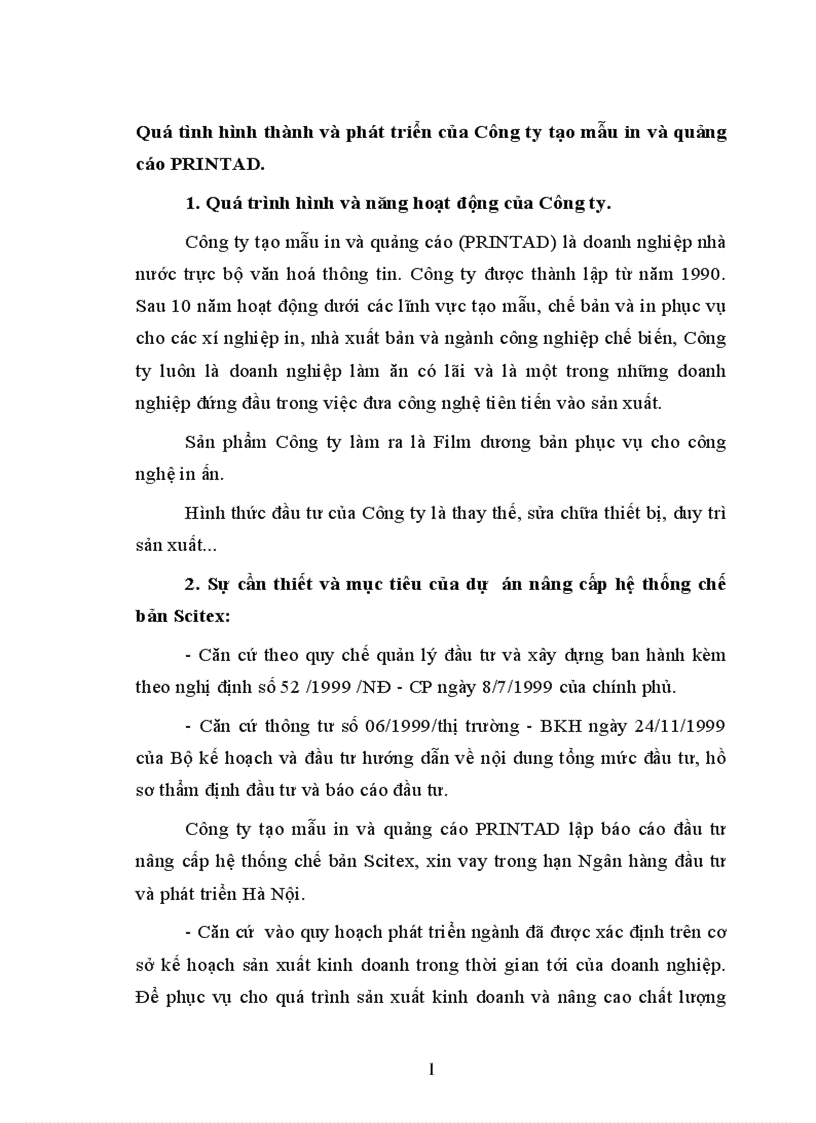 Quá tình hình thành và phát triển của Công ty tạo mẫu in và quảng cáo PRINTAD