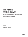 Pro ASP NET for SQL Server High Performance Data Access for Web Developers