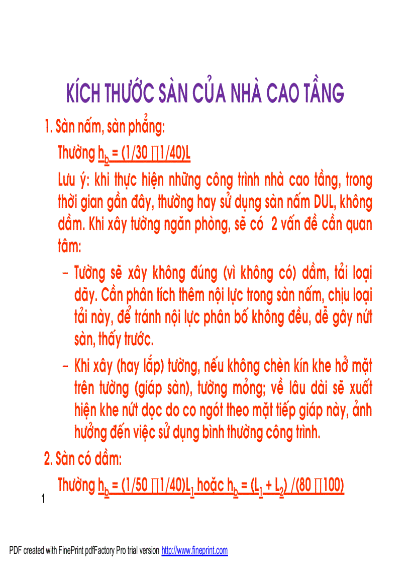 Etab chọn kích thước tiết diện dầm sàn