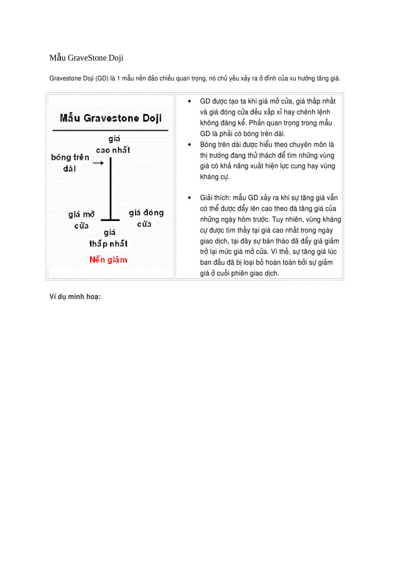 Mẫu GraveStone Doji