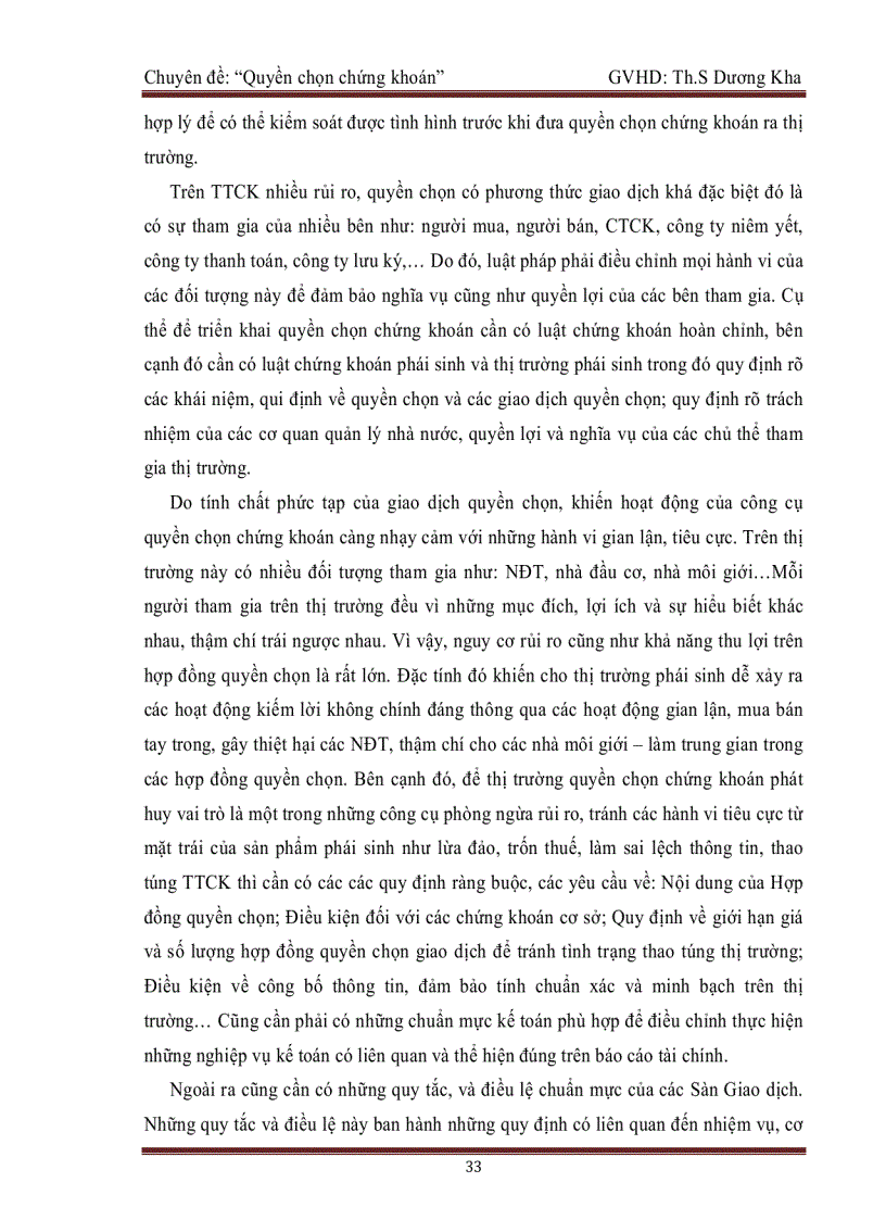 Chuyên đề Quyền chọn chứng khoán phần 4