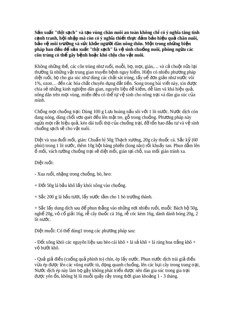 Diệt ruồi muỗi trong chăn nuôi