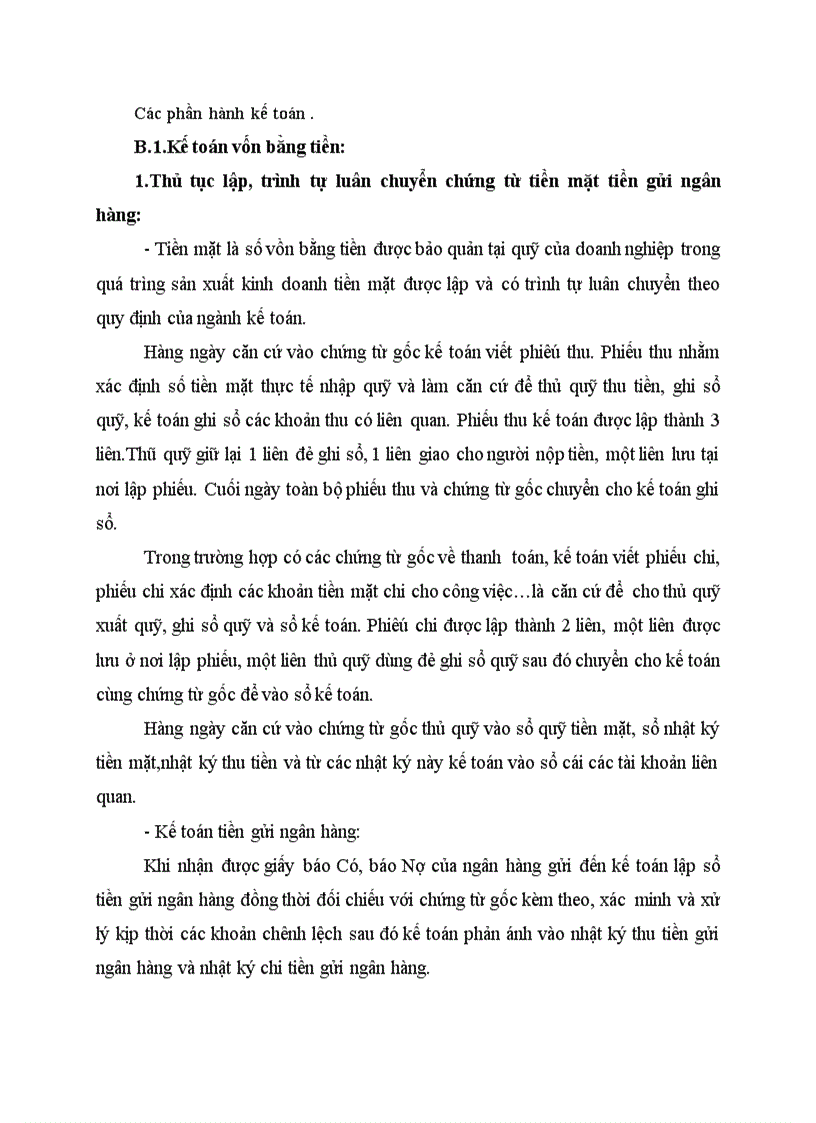 Các phần hành kế toán