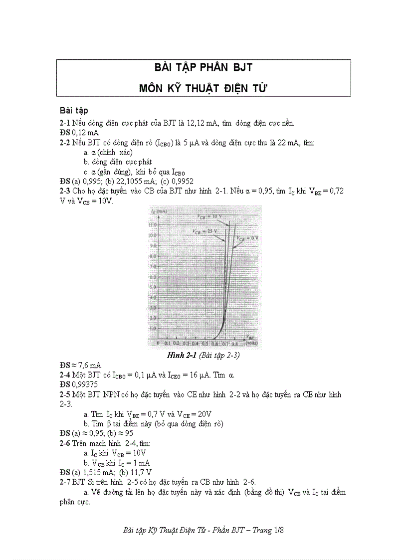 Bài tập phần bjt