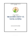 Giáo trình trao đổi chất và năng lượng ĐH Đà Lạt