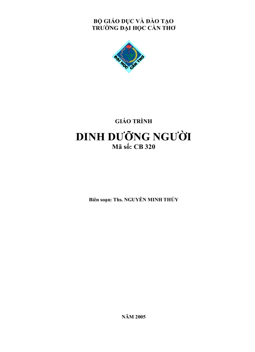 Giáo trình dinh dưỡng người 1