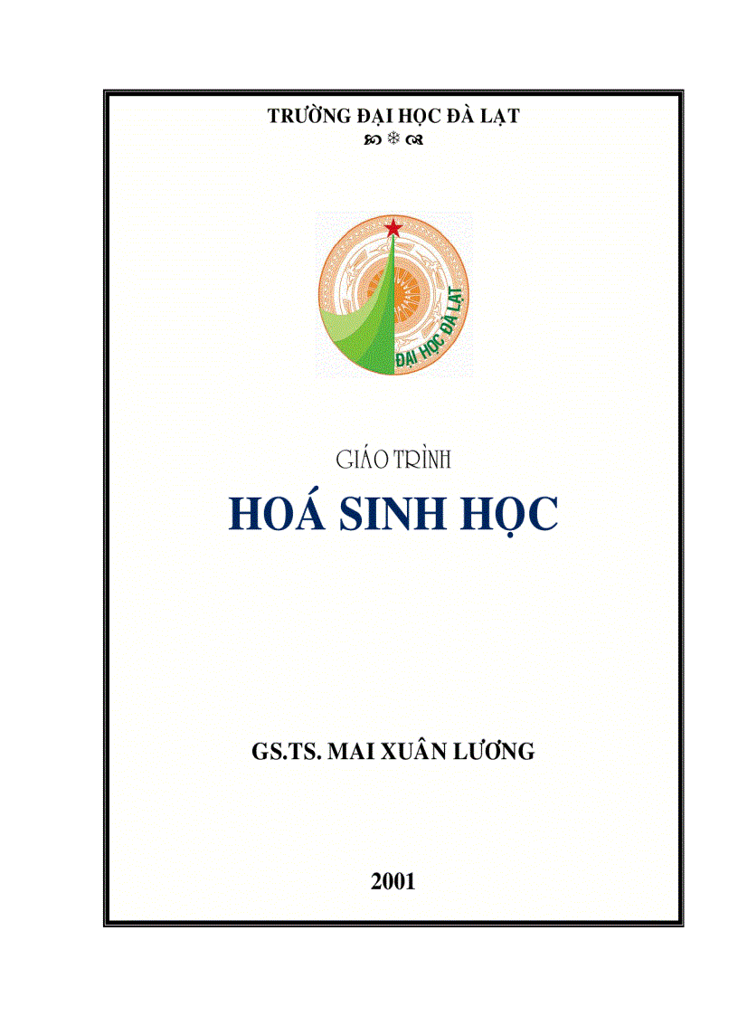 Giáo trình Hóa sinh học