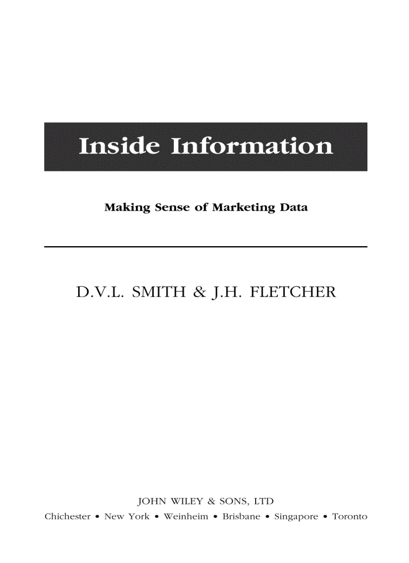 Inside information Making Sense of Marketing Data