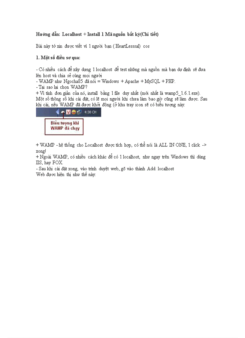 Hướng dẫn Localhost Install 1 Mã nguồn bất kỳ Chi tiết