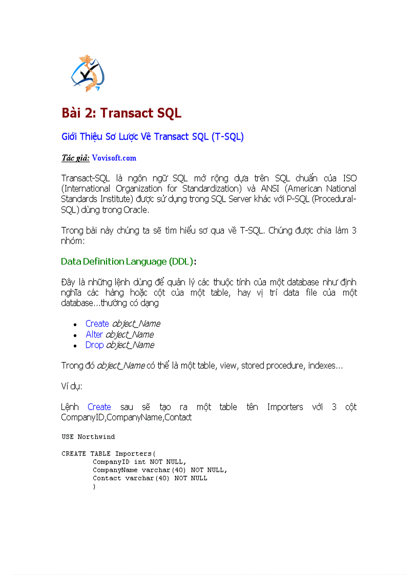 Transact SQL