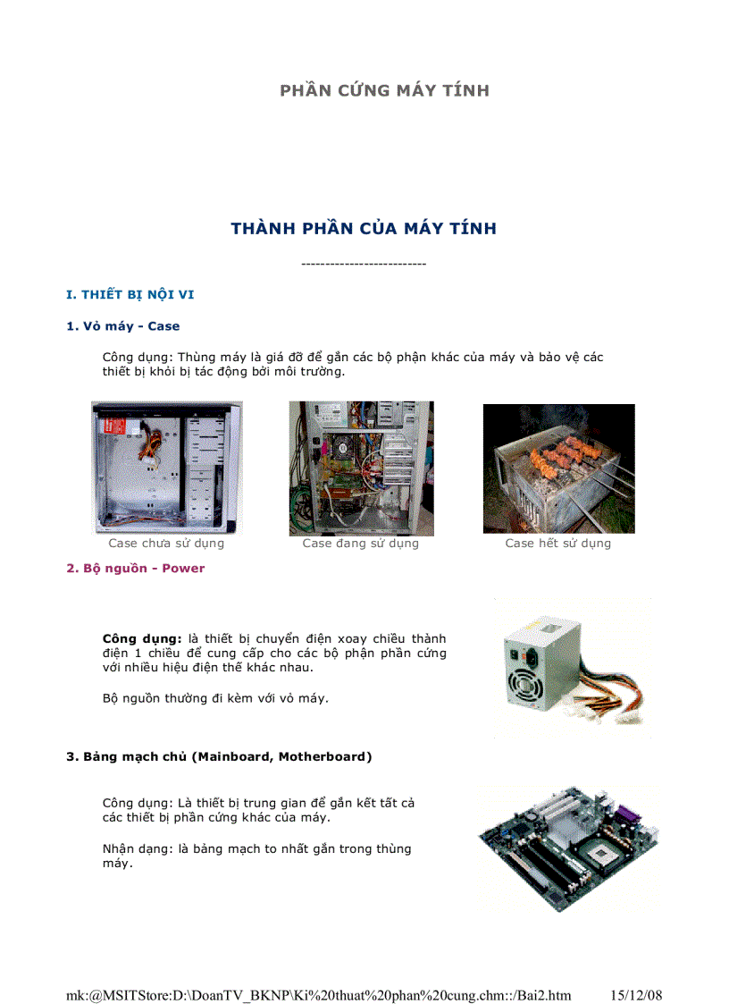 Thành phần của máy tính