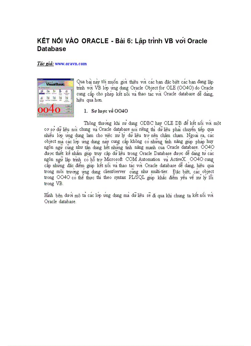 Lập trình VB với Oracle Database