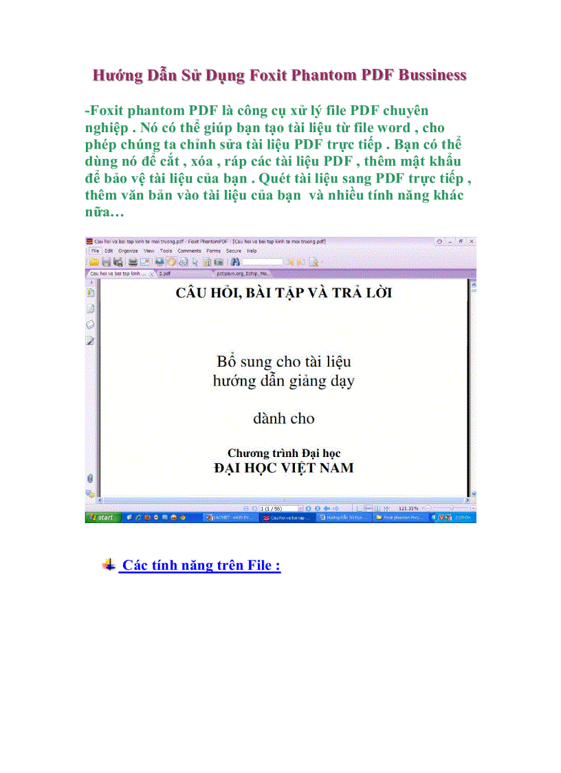 Hướng dẫn sử dụng Foxit Phantom PDF Business