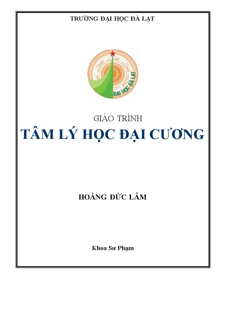 Giáo trình tâm lý học đại cương ĐH Đà Lạt