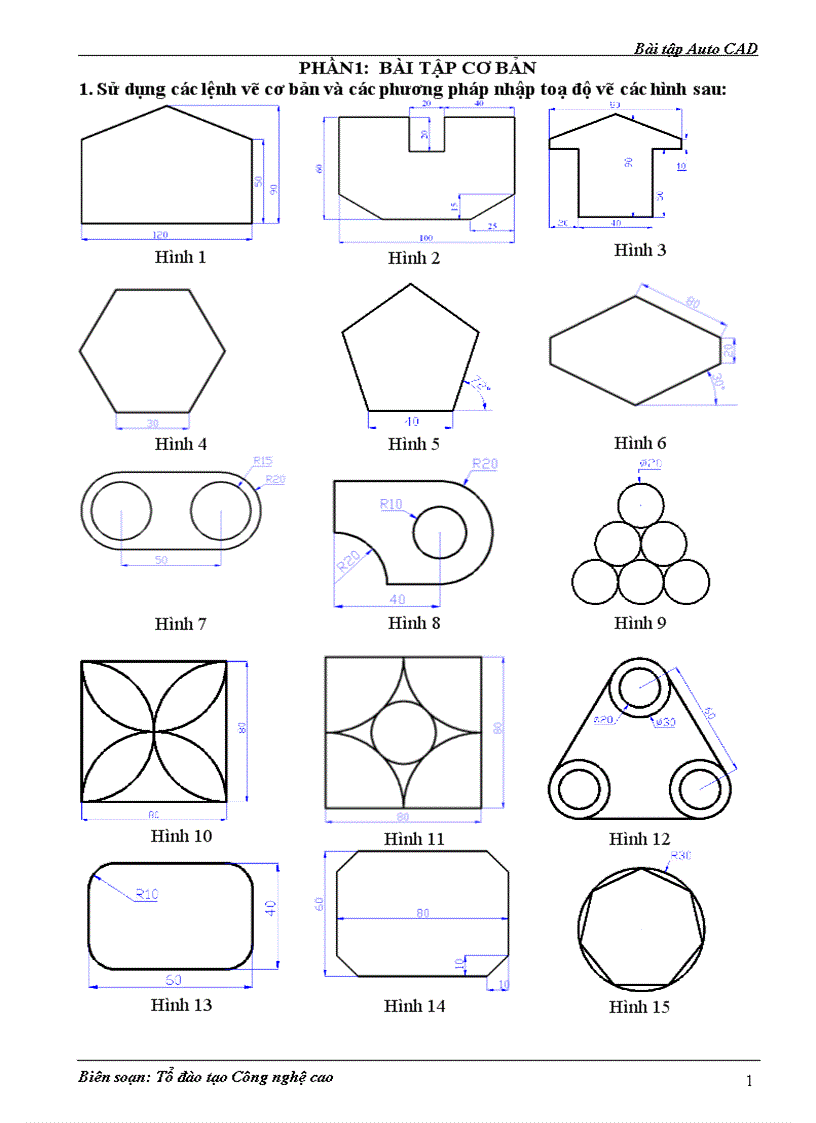 Bài tập AutoCAD