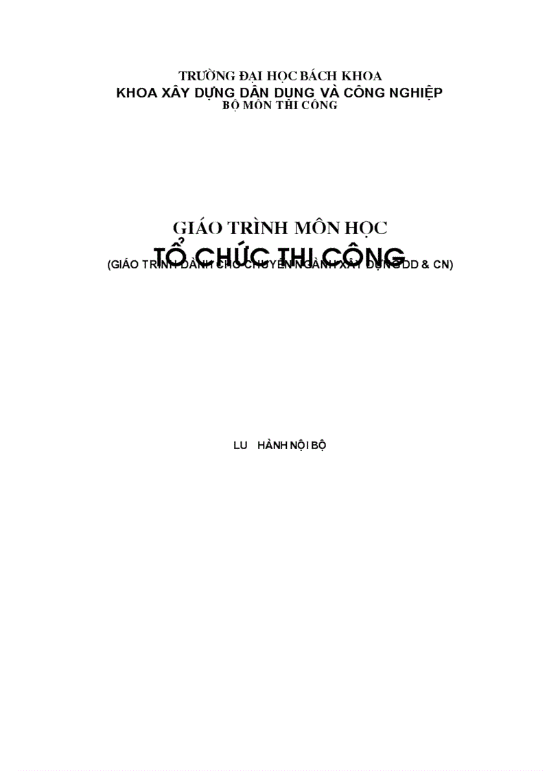 Lập kế hoạch và tổ chức thi công