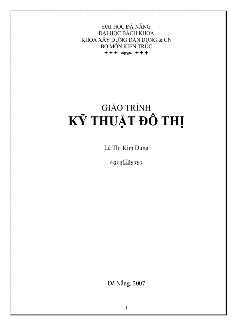 Giáo trình kỹ thuật đô thị