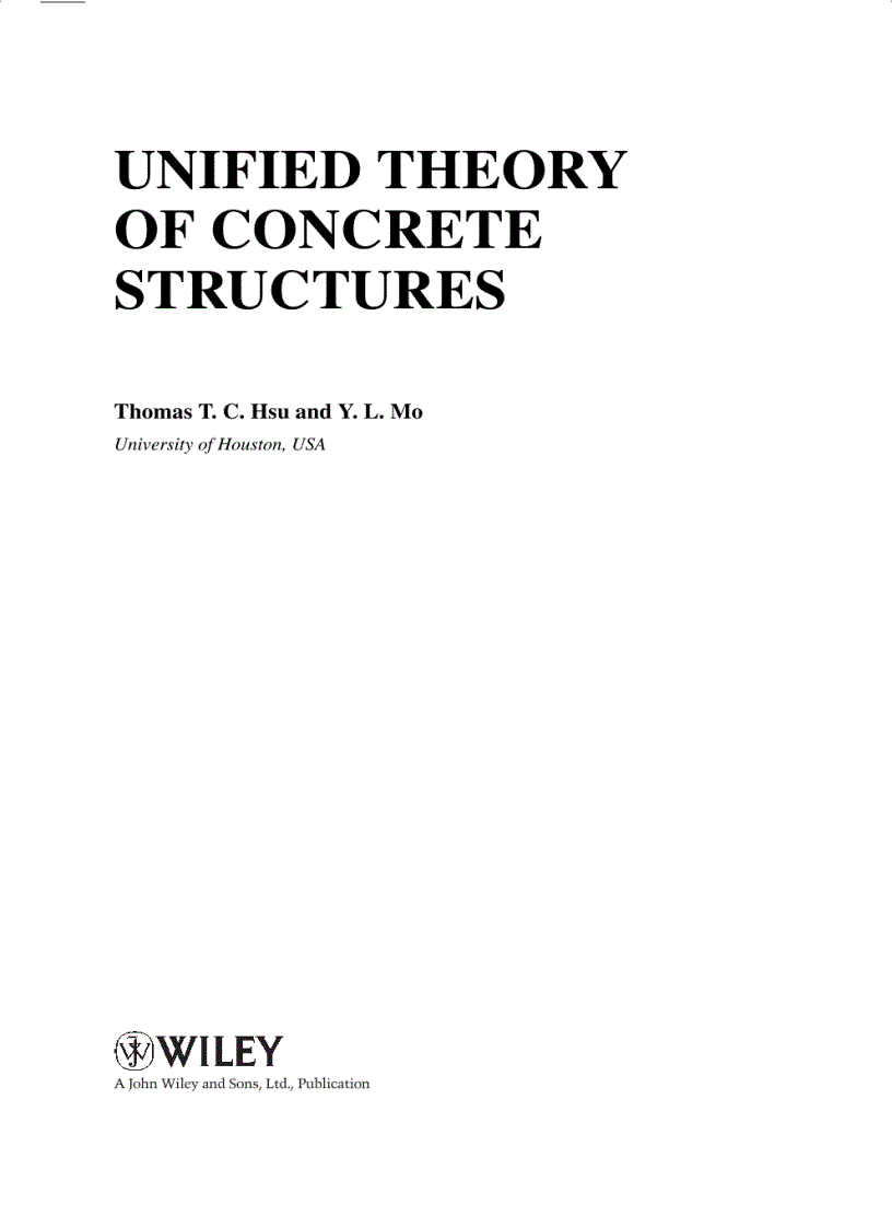 Lý thuyết kêt cấu BÊ TÔNG hợp nhất Unified Theory of Concrete Structures