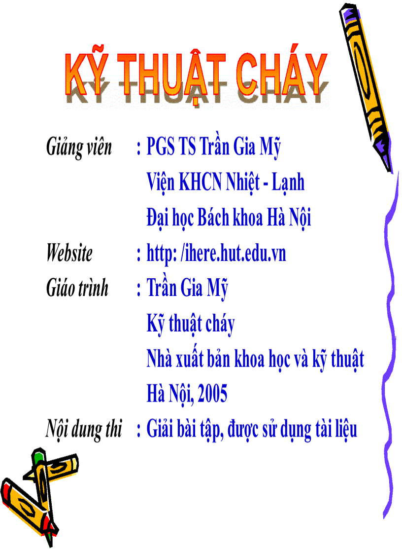 Giáo trình kỹ thuật cháy PGS TS Trần Gia Mỹ