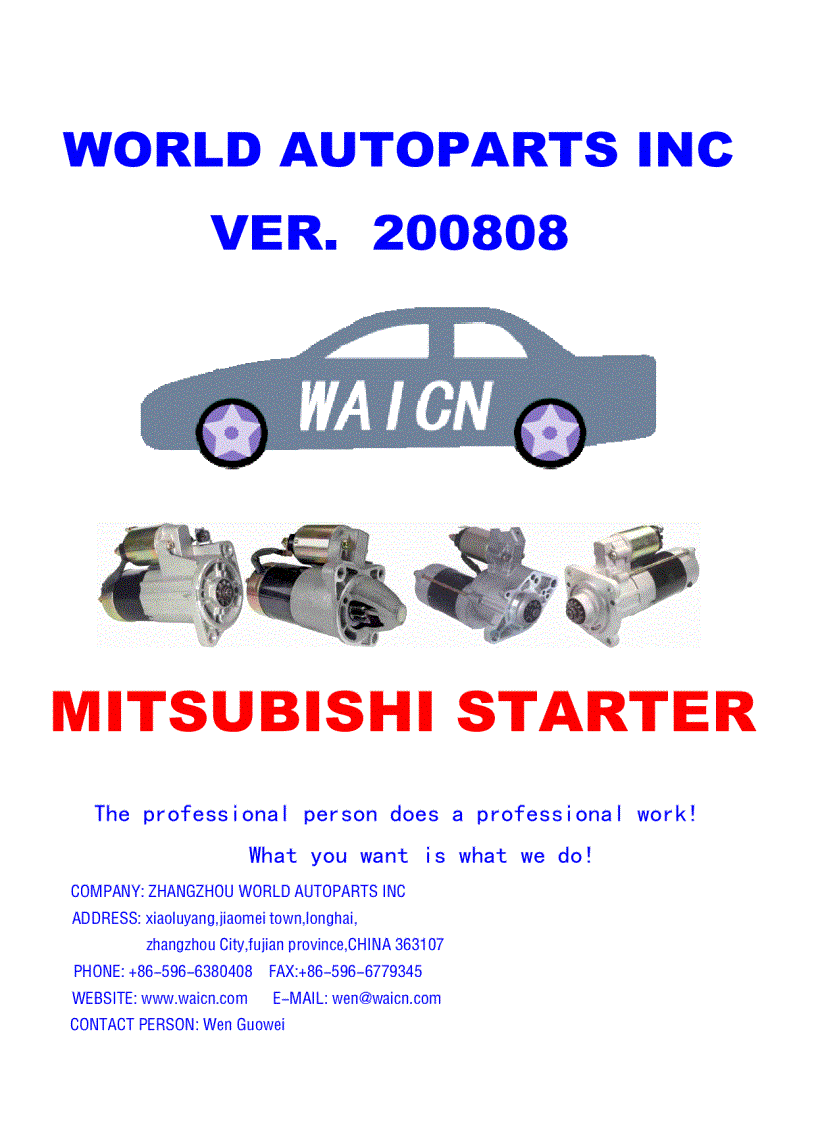 Catalogue Hệ thống khởi động Mitsubishi MÁY ĐỀ MITSUBISHI STARTER