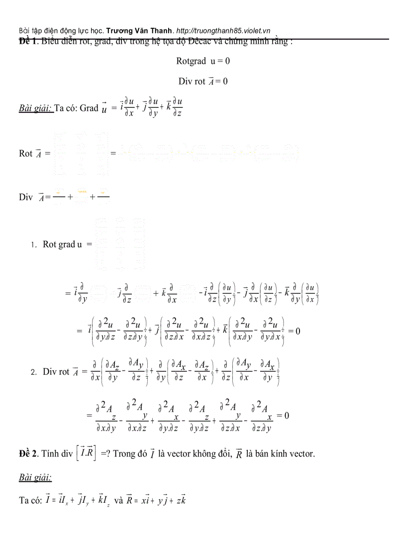 Bài tập Điện Động Lực Học Trương Văn Thanh