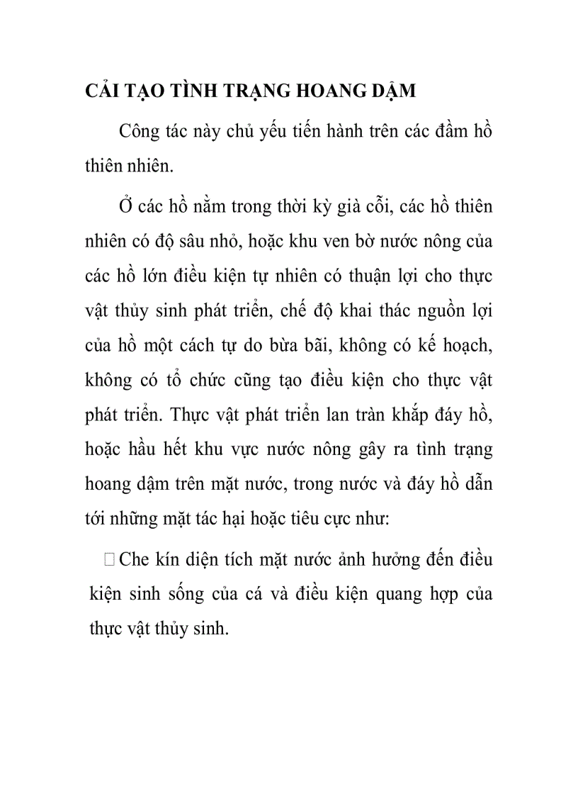 Cải tạo tình trạng hoang dậm