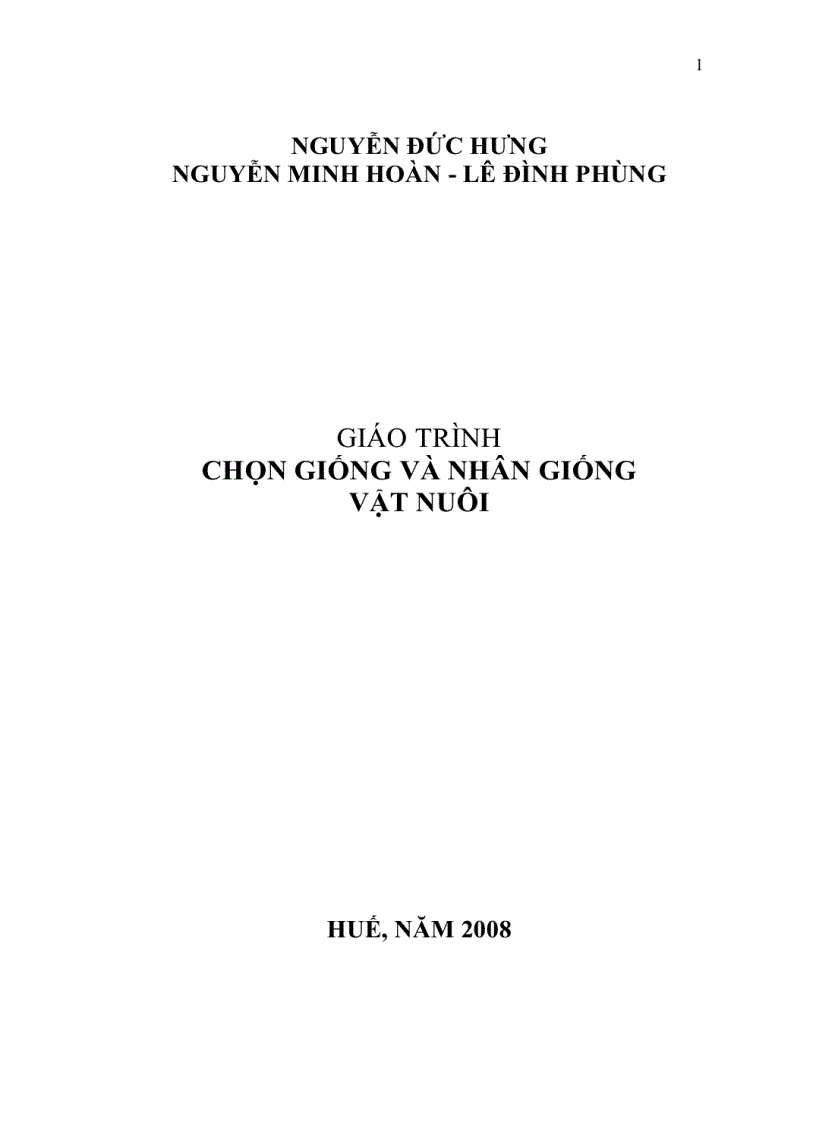 Giáo trình chọn giống nhân giống vật nuôi