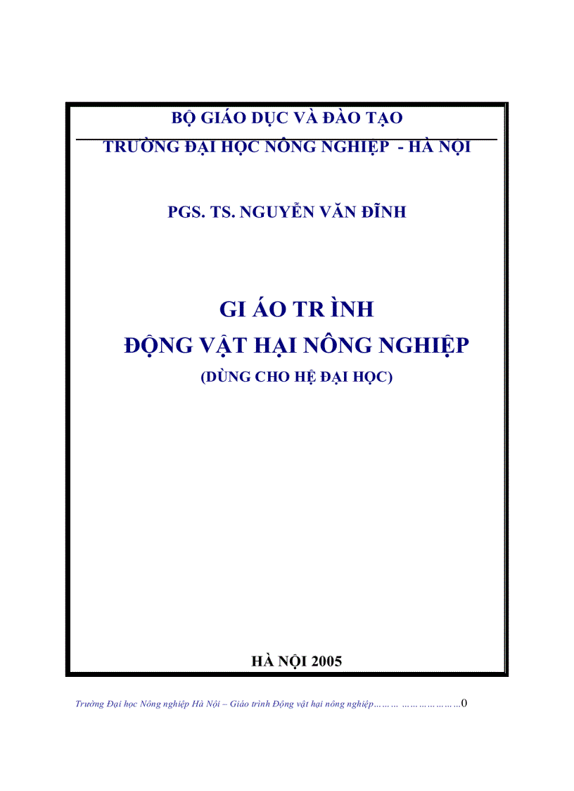 Giáo trình động vật hại nông nghiệp