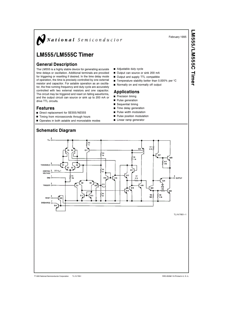 LM555 LM555C Timer Datasheet