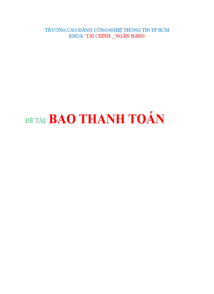 Thanh toán quốc tế bao thanh toán